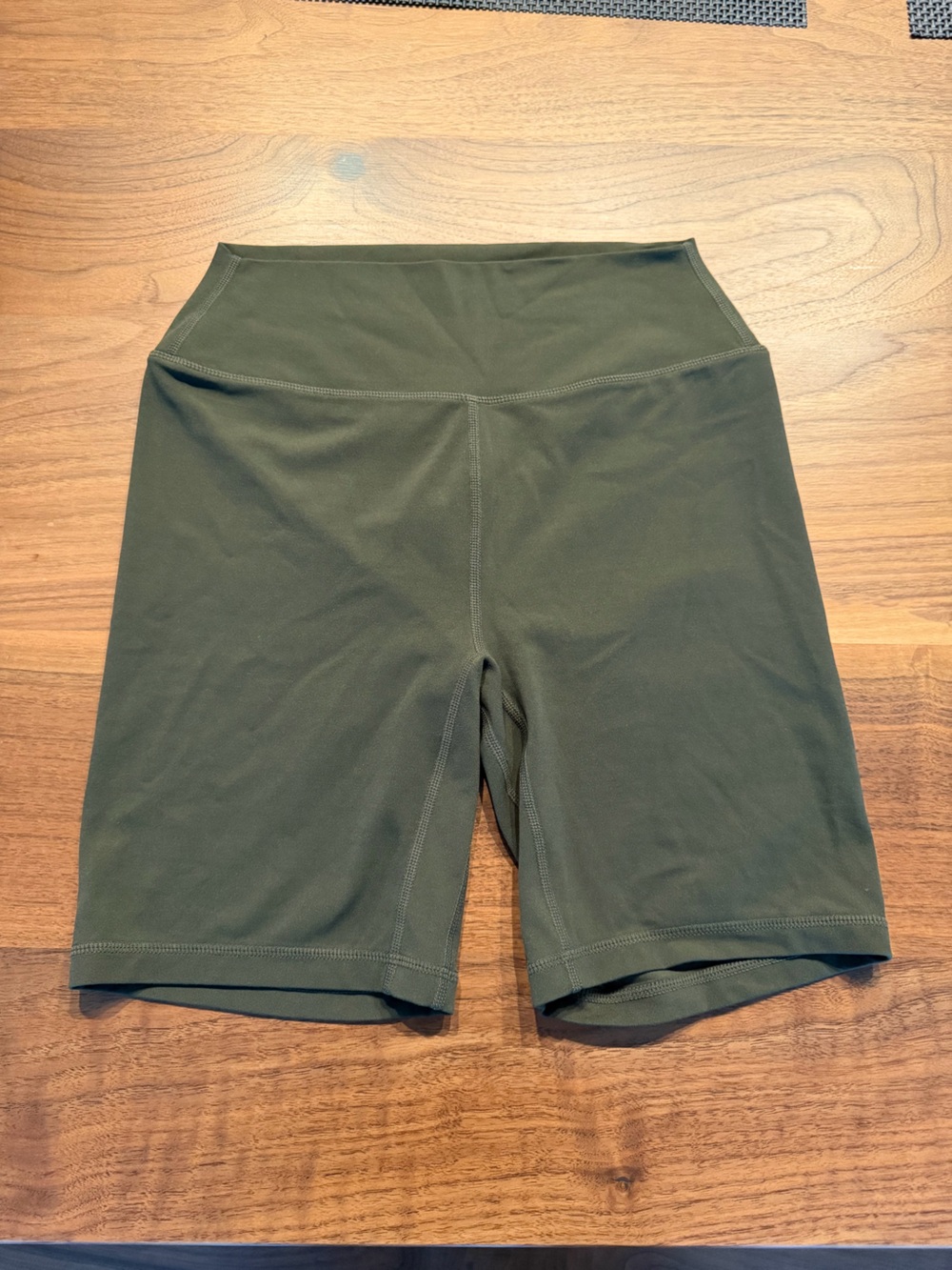 Women’s Olive Green High-Waist Bike Shorts and Tank Top - Picture 5 of 6